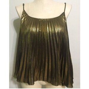 Banana Republic Lined Tank Top Gold Metallic Size XL NWT
